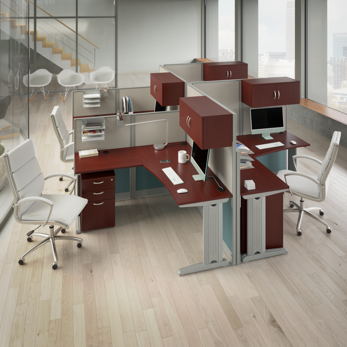 Office in an Hour Cubicle Storage with Cabinet, Drawers, Paper Tray, and Pencil Holder