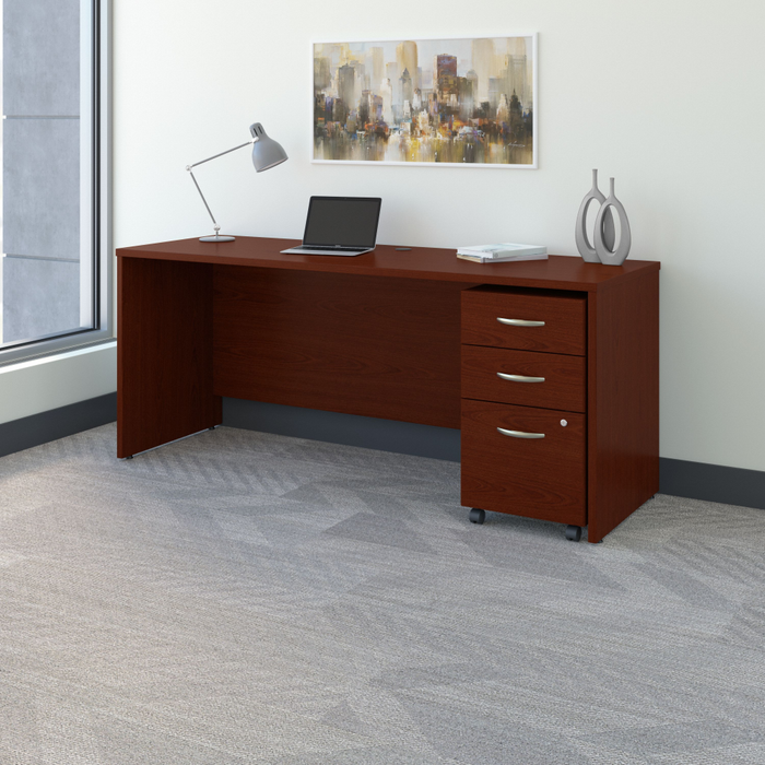Series C 72W x 24D Office Desk with Mobile File Cabinet