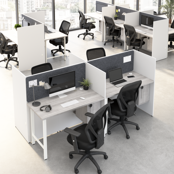 Hustle 60-inch 2 Person Office Cubicles with Locking Storage and Large Tackboards