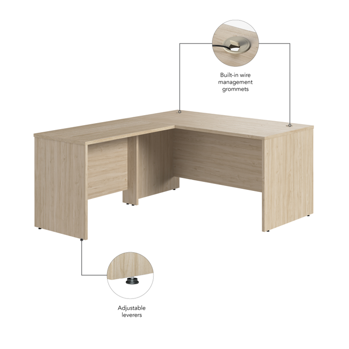 Studio C 60W x 30D L Shaped Desk with 42W Return