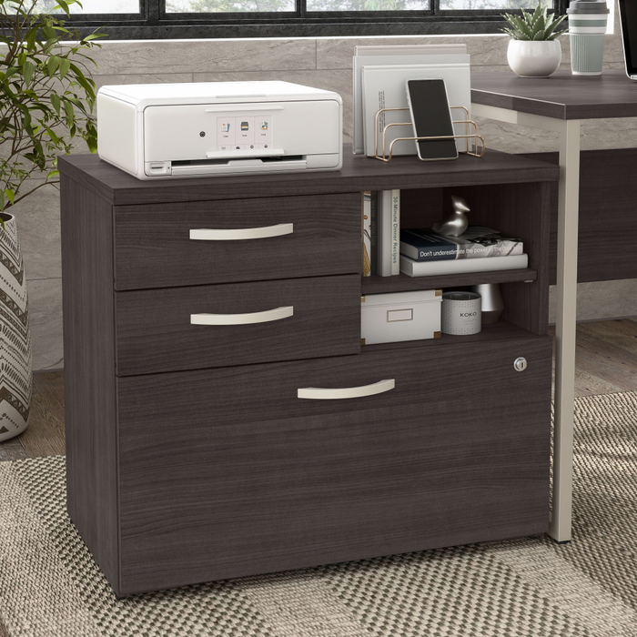 Hybrid Office Storage Cabinet with Drawers and Shelves