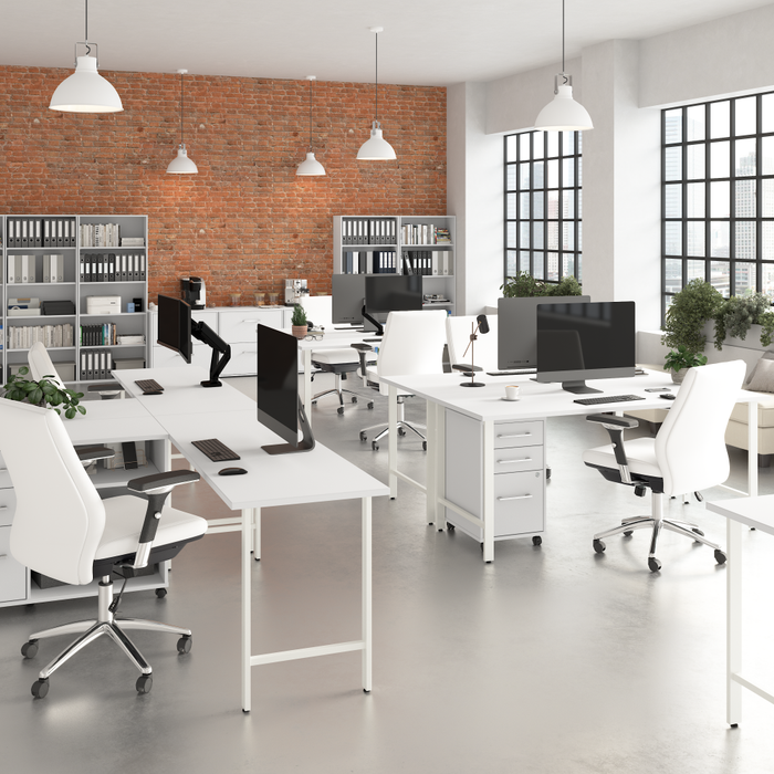 Hustle 72W x 30D L Shaped Computer Desk with Metal Legs