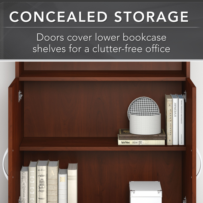 Studio C Tall 5 Shelf Bookcase with Doors