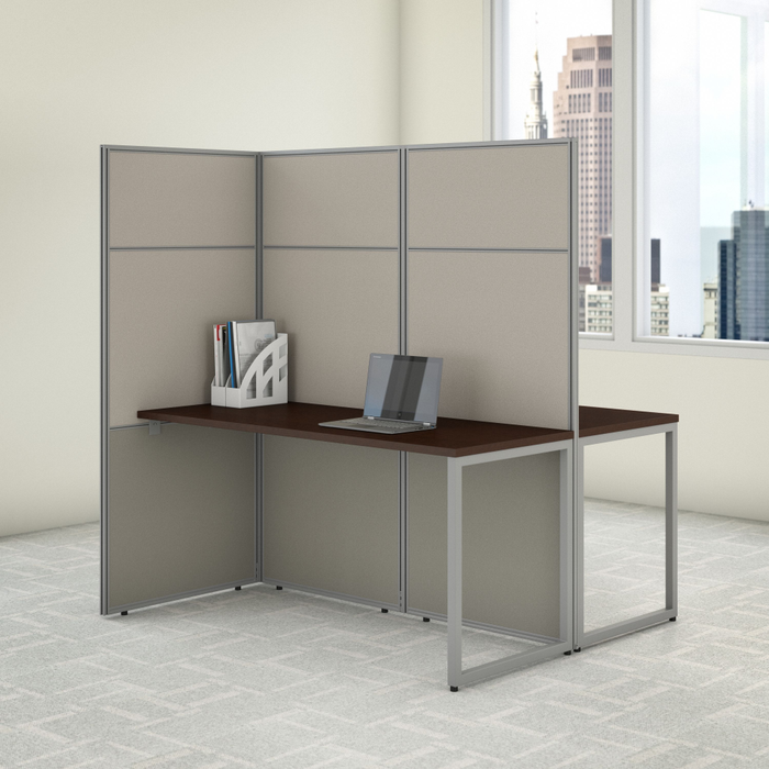 Easy Office 60W 2 Person Cubicle Desk Workstation with 66H Panels