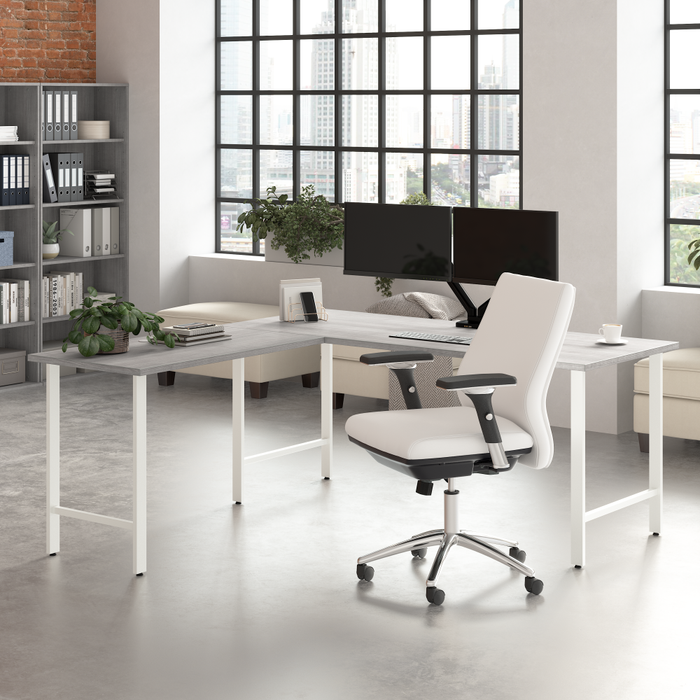 Hustle 72W x 30D L Shaped Computer Desk with Metal Legs