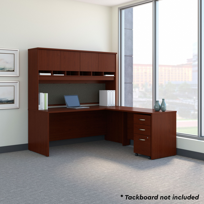 Series C 72W L Shaped Desk with Hutch and Mobile File Cabinet