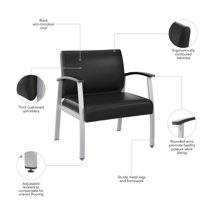 Arrive Bariatric Waiting Room Guest Chair with Arms