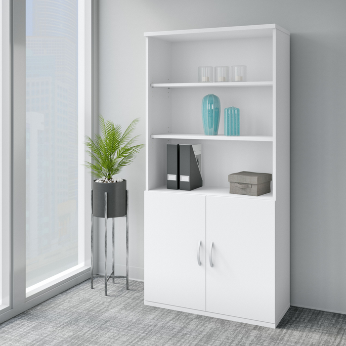 Easy Office 5 Shelf Bookcase with Doors