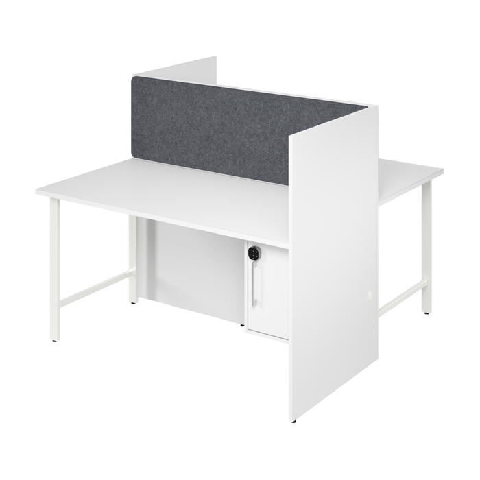 Hustle 60-inch 2 Person Office Cubicles with Locking Storage and Large Tackboards