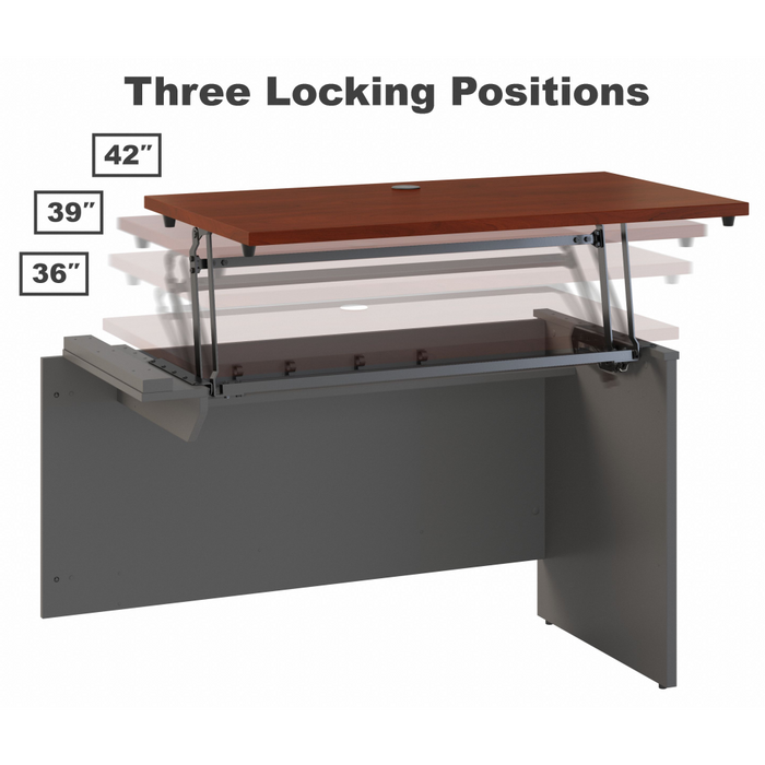 Series C 72W x 30D 3 Position Sit to Stand L Shaped Desk with Mobile File Cabinet