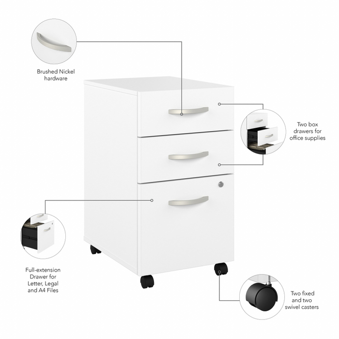Hybrid 72W x 30D L Shaped Table Desk with Mobile File Cabinet