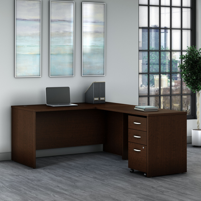Series C 60W L Shaped Desk with 3 Drawer Mobile File Cabinet