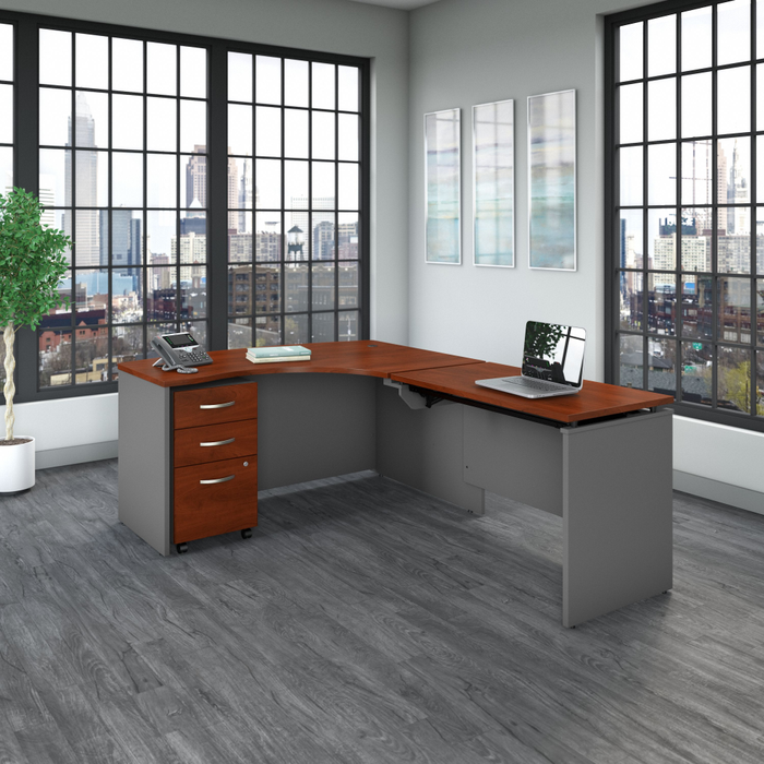 Series C 60W x 43D Right Hand 3 Position Sit to Stand L Shaped Desk with Mobile File Cabinet