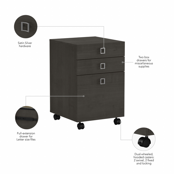 Echo 3 Drawer Mobile File Cabinet