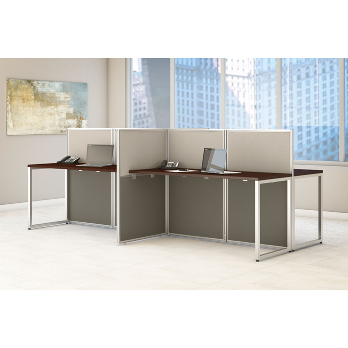 Easy Office 60W 4 Person Cubicle Desk Workstation with 45H Panels