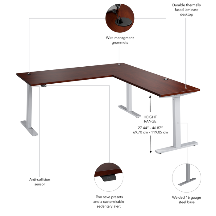 Move 60 Series 72W Height Adjustable L Shaped Standing Desk