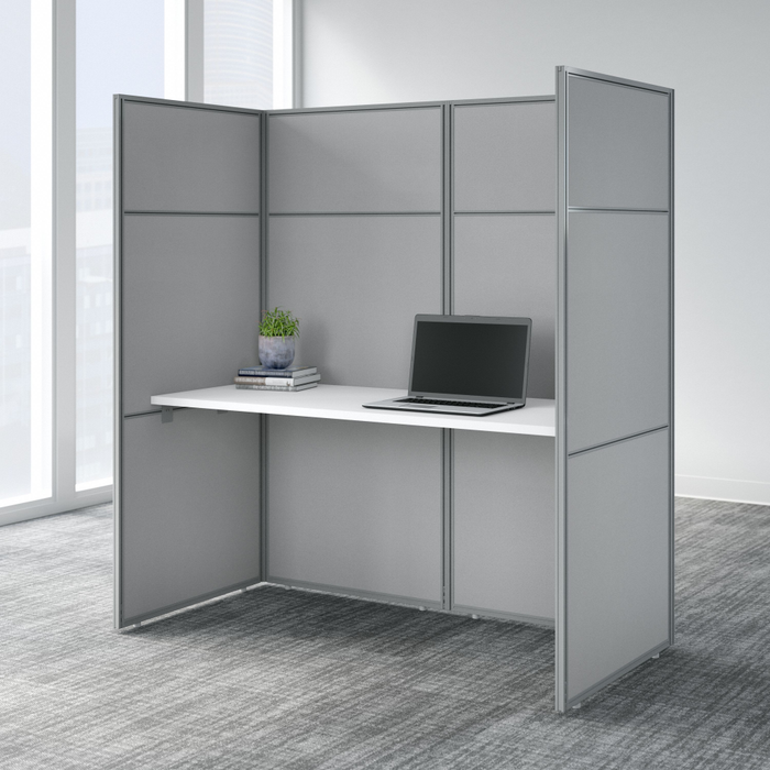 Easy Office 60W Cubicle Desk Workstation with 66H Closed Panels