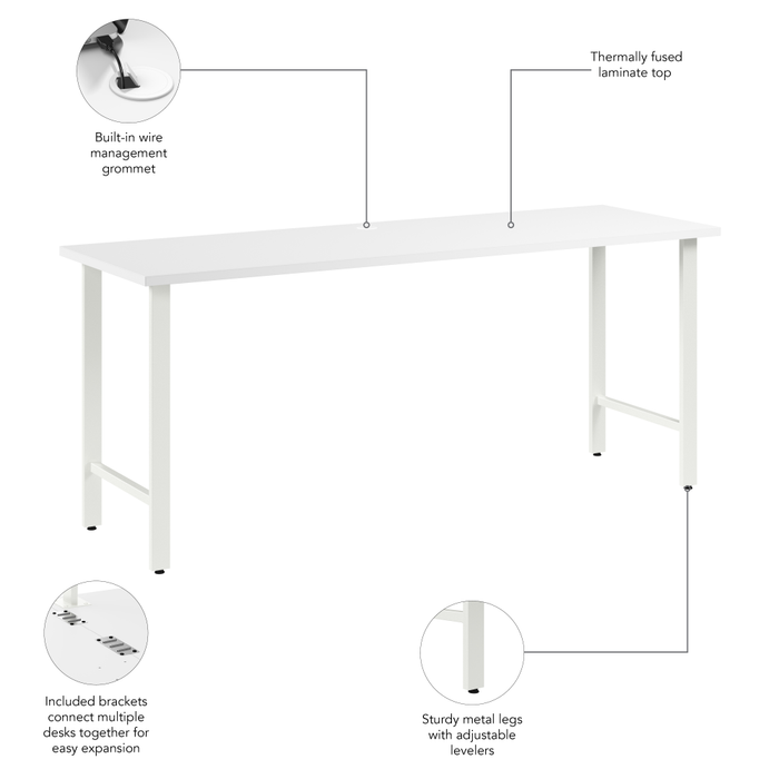 Hustle 72W x 24D Computer Desk with Metal Legs