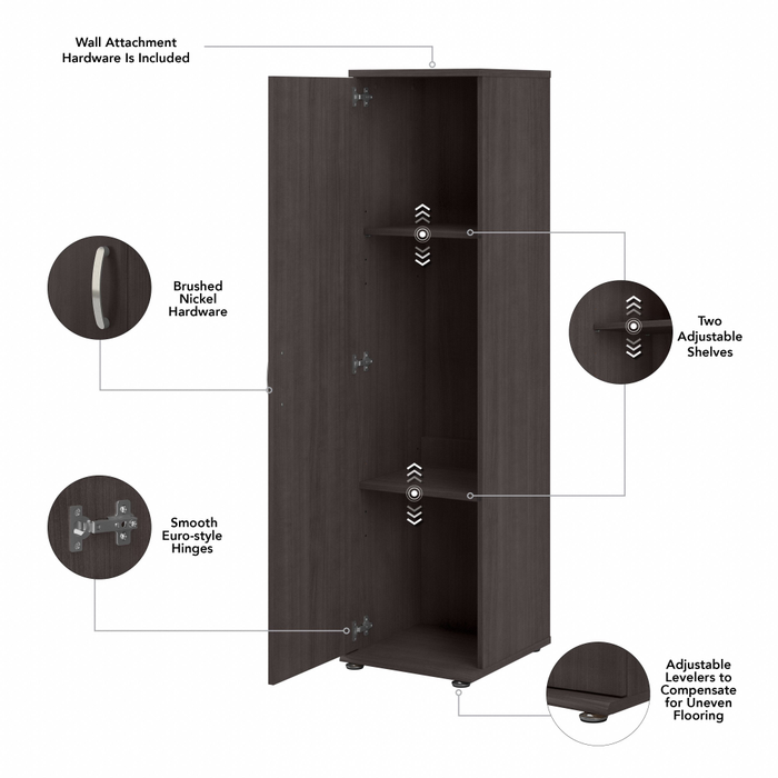 Universal Tall Narrow Storage Cabinet with Door and Shelves
