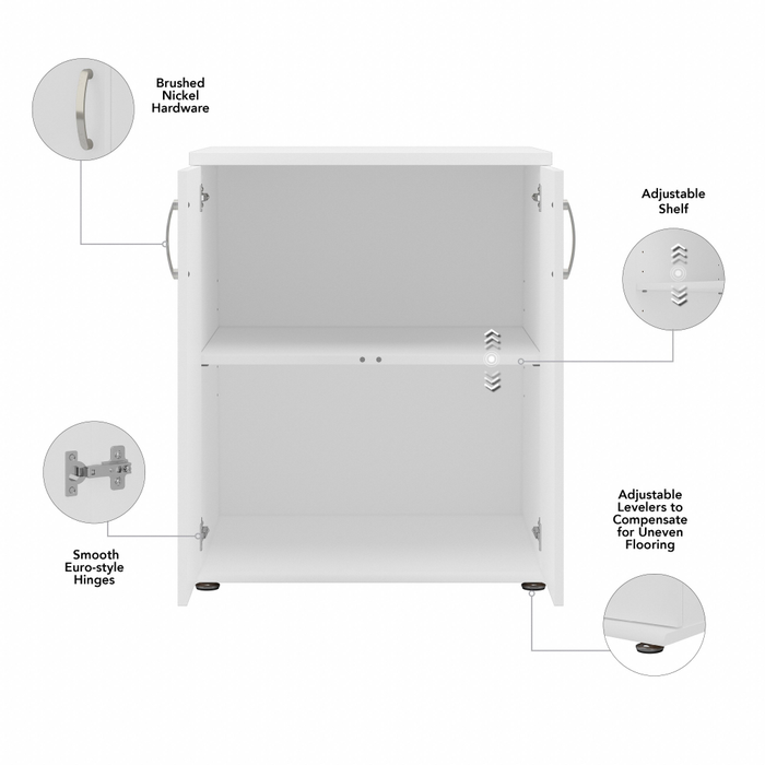 Universal Floor Storage Cabinet with Doors and Shelves