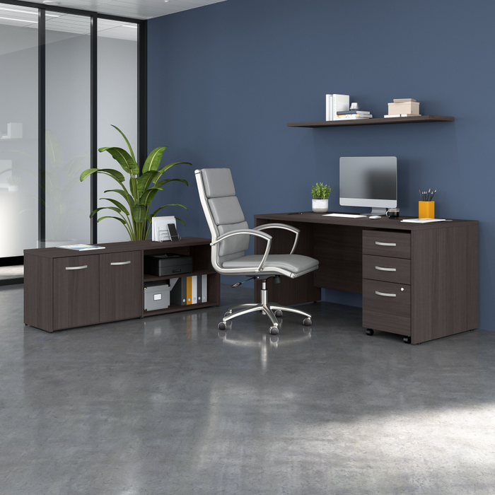 Studio C 60W x 30D Office Desk with Storage Return and Mobile File Cabinet