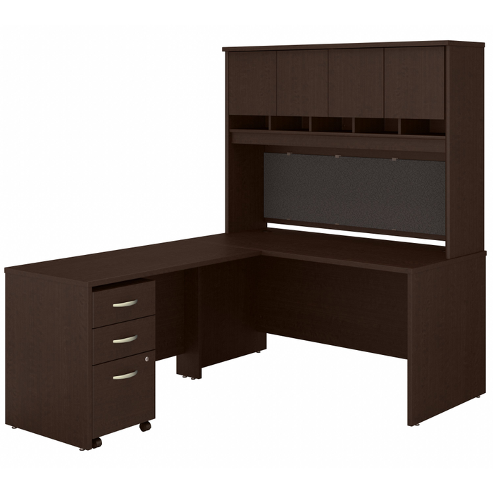 Series C 60W L Shaped Desk with Hutch and Mobile File Cabinet