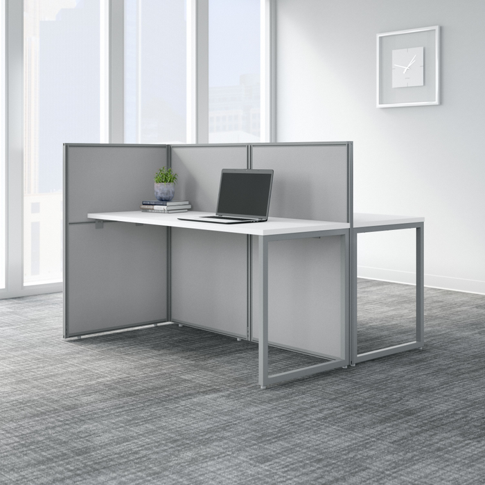 Easy Office 60W 2 Person Cubicle Desk Workstation with 45H Panels