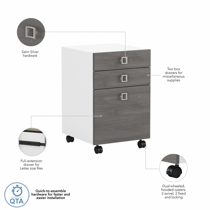 Echo 3 Drawer Mobile File Cabinet