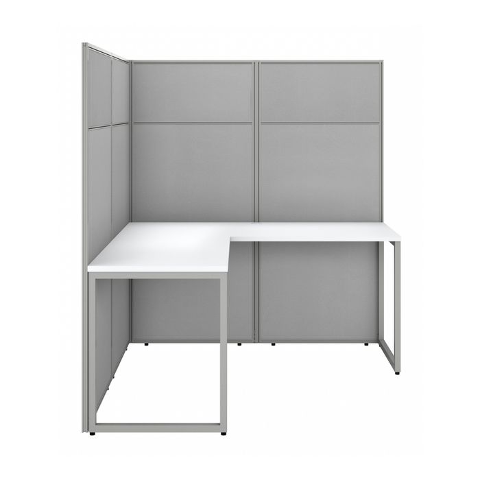 Easy Office 60W L Shaped Cubicle Desk Workstation with 66H Panels