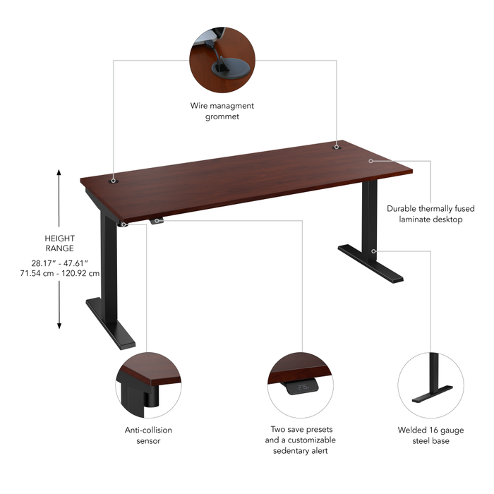 Move 40 Series 72W x 30D Electric Height Adjustable Standing Desk