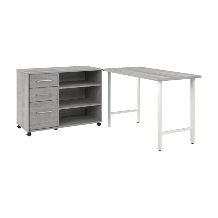 Hustle 48W x 24D Computer Desk and Storage Cabinet with Drawers and Shelves