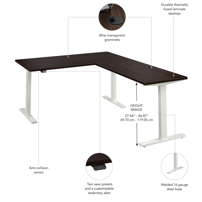 Move 60 Series 60W Height Adjustable L Shaped Standing Desk