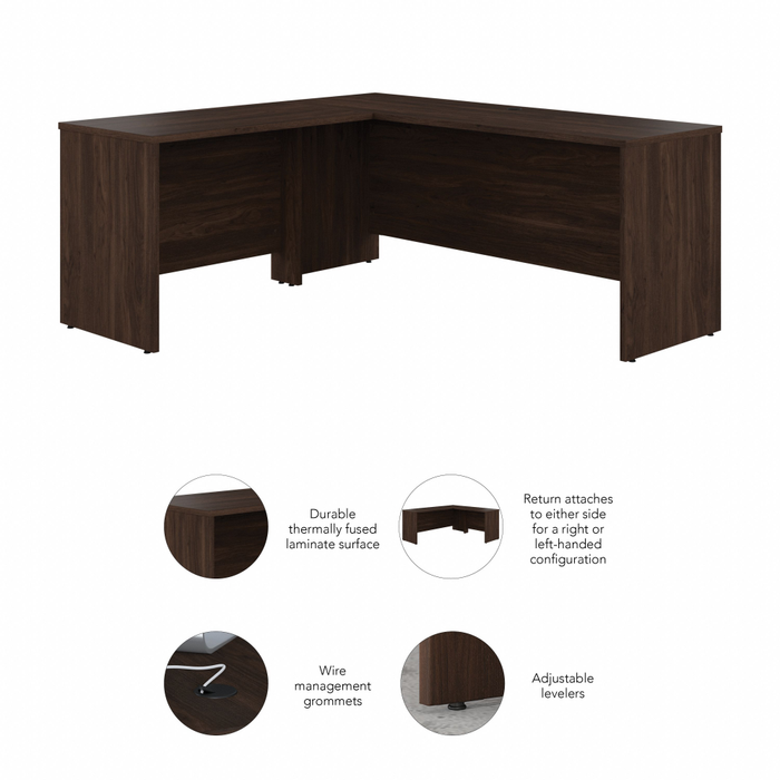 Studio C 72W x 24D L Shaped Desk with 42W Return