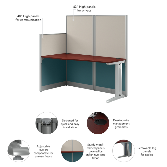 Office in an Hour 65W x 33D Straight Cubicle Desk