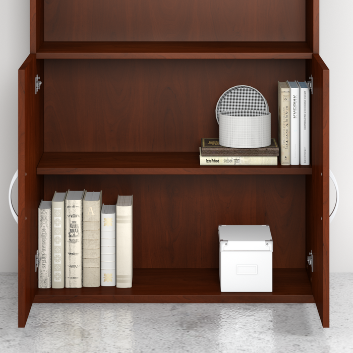 Studio C Tall 5 Shelf Bookcase with Doors