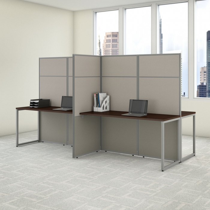 Easy Office 60-inch 4 Person Cubicle Desk with Tall Panels