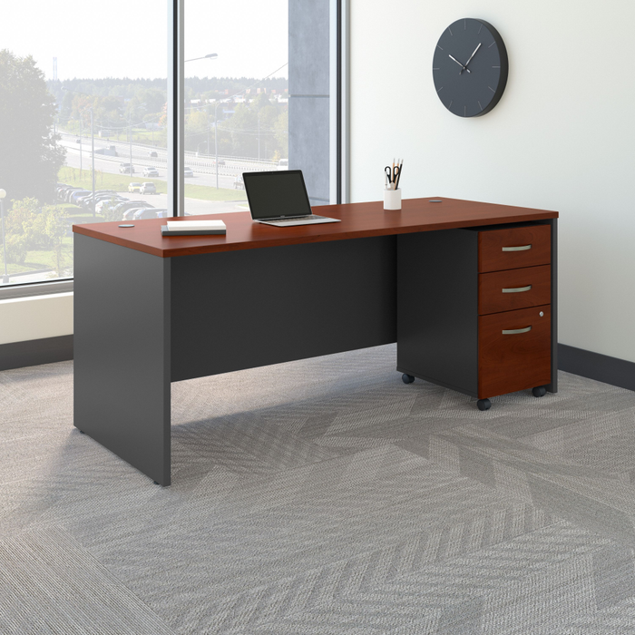 Series C 72W x 30D Office Desk with Mobile File Cabinet
