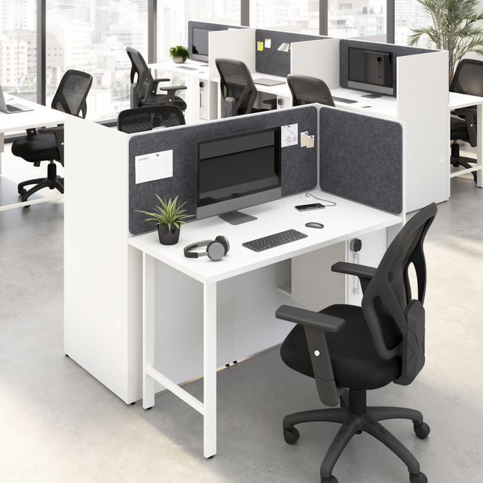 Hustle 48-inch 2 Person Office Cubicles with Locking Storage and Large Tackboards