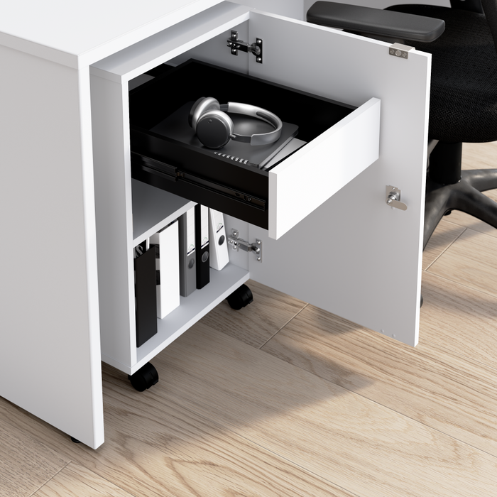 Assure Mobile File Cabinet with Drawer, Door, and Keypad Lock