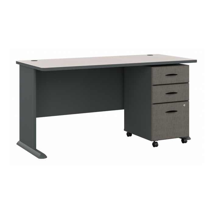 Series A 60W Desk with Mobile File Cabinet