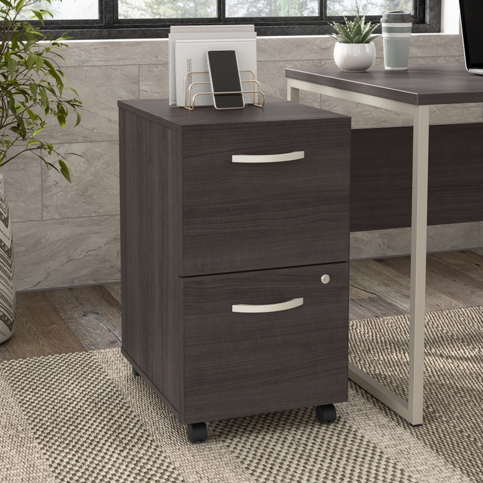 Hybrid 2 Drawer Mobile File Cabinet - Assembled