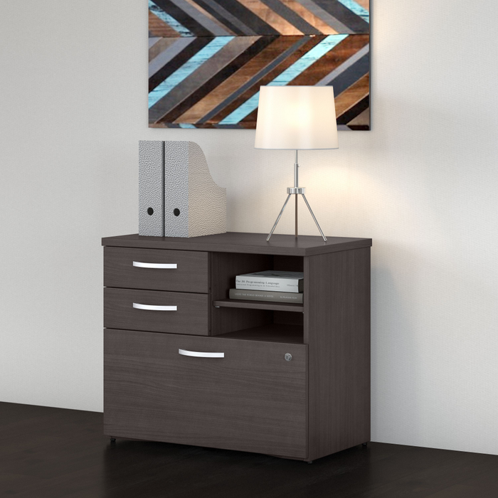 Studio C Office Storage Cabinet with Drawers and Shelves