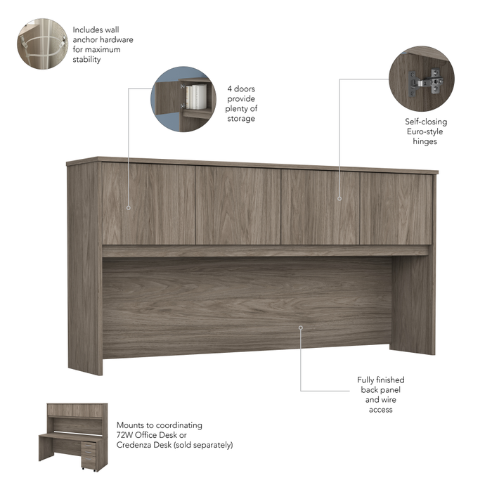 Studio C 72W Desk Hutch