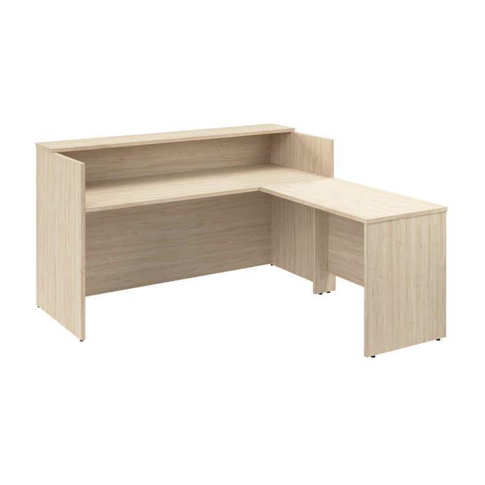 Arrive 72W x 72D L Shaped Reception Desk with Shelf