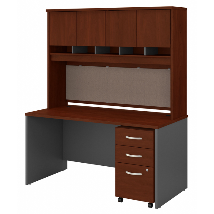 Series C 60W x 30D Office Desk with Hutch and Mobile File Cabinet