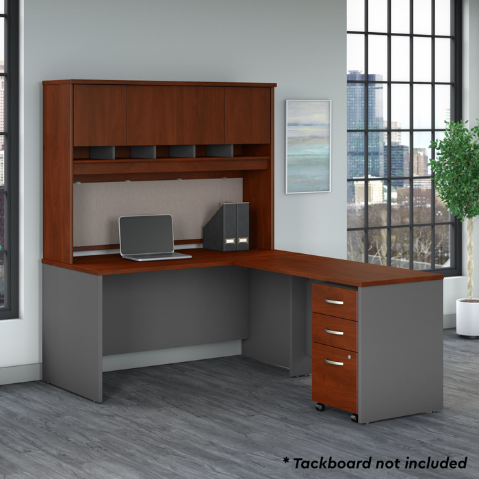 Series C 60W L Shaped Desk with Hutch and Mobile File Cabinet