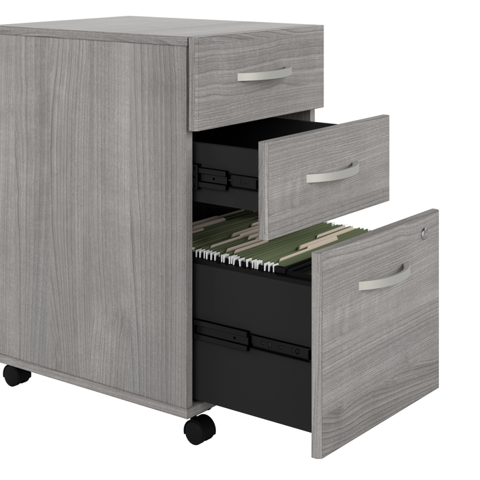 Studio C 72W x 30D L Shaped Desk with Mobile File Cabinet and 42W Return