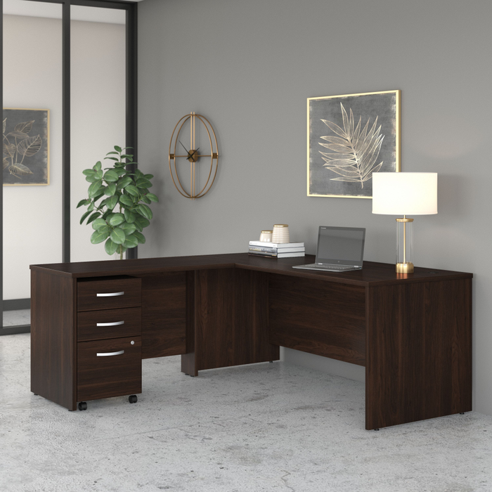 Studio C 72W x 30D L Shaped Desk with Mobile File Cabinet and 42W Return