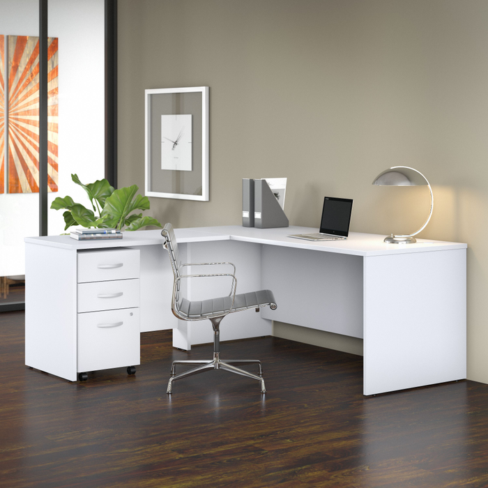 Studio C 72W x 30D L Shaped Desk with Mobile File Cabinet and 42W Return