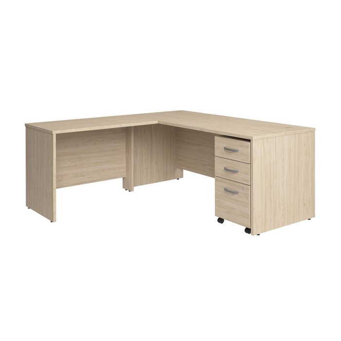 Studio C 72W x 30D L Shaped Desk with Mobile File Cabinet and 42W Return